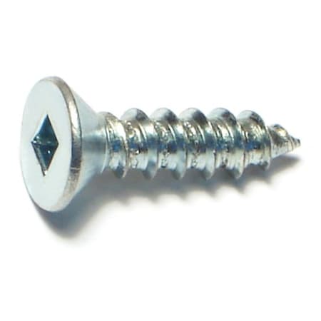 Midwest Fastener Sheet Metal Screw, #10 x 3/4 in, Zinc Plated Steel Flat Head Square Drive, 100 PK 08619